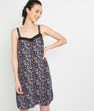 Robe imprimée à bretelles femme NOIR