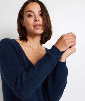 Pull avec manches ajourées femme MARINE