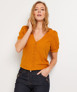 T-shirt col V femme SAFRAN