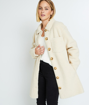 Manteau esprit surchemise femme ECRU