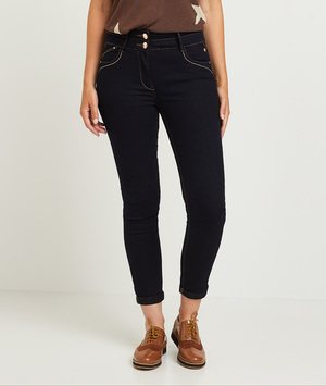 Jean raccourci taille haute HANOI femme BLUE BLACK