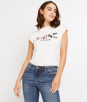 T-shirt à message femme ECRU