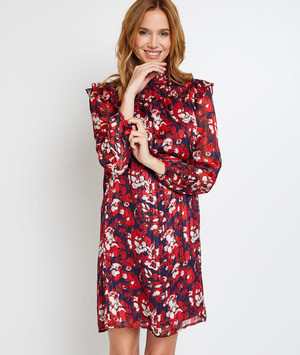 Robe fluide imprimée femme ROUGE