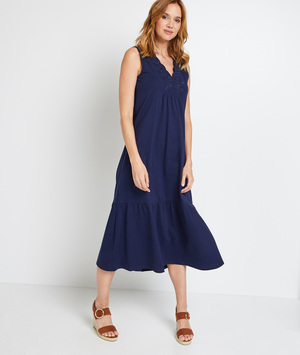 Robe longue sans manches femme MARINE
