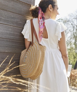 Robe en maille coton BLANC