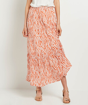 Jupe mi-longue femme ORANGE