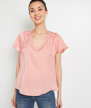 Blouse satin femme ROSE