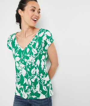 T-shirt imprimé fleur femme VERT