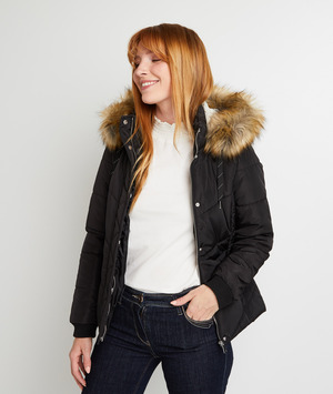 Doudoune courte unie femme NOIR