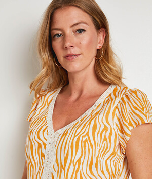 Blouse manches courtes femme ORANGE