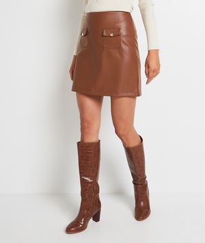 Jupe droite en simili femme CAMEL