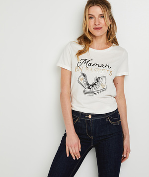 T-shirt manches courtes femme ECRU