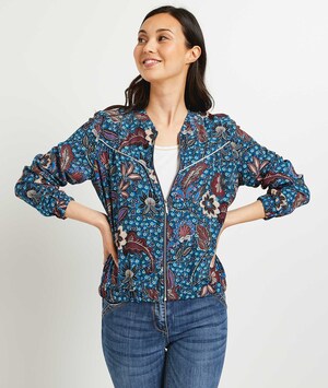 Bombers imprimé femme BLEU
