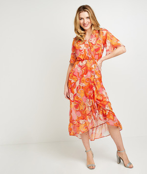 Robe longue imprimée femme ROSE
