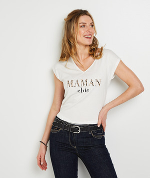 T-shirt manches courtes femme ECRU