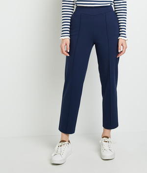 Pantalon fluide en maille femme BLEU FONCE / MARINE