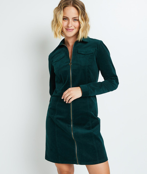 Robe en velours femme VERT