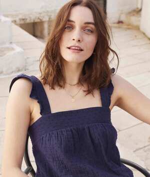 Débardeur plumetis femme MARINE