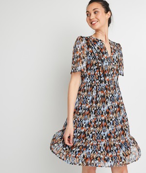 Robe fluide imprimée femme NOIR