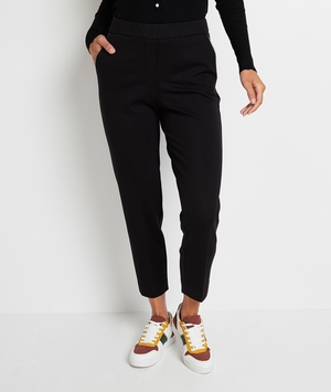 Pantalon cigarette en maille femme NOIR