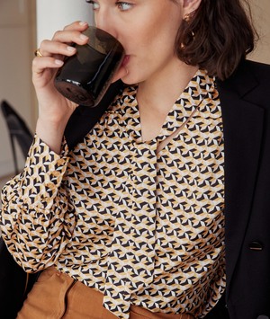 Blouse imprimée col lavalliere femme SAFRAN