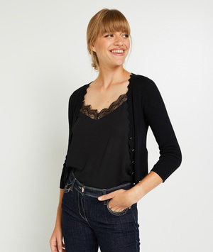 Gilet court femme NOIR