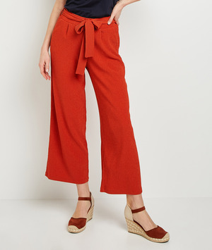 Pantalon large en maille TERRACOTTA