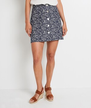Jupe imprimé fleuri femme MARINE