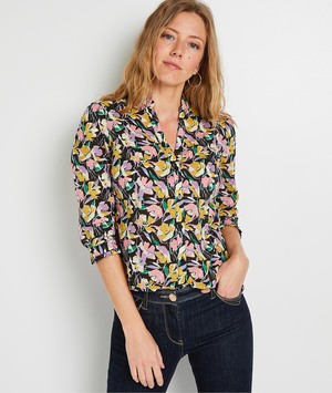 Chemise imprimée femme NOIR