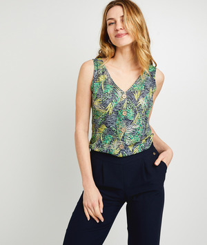 T-shirt imprimé femme BLEU