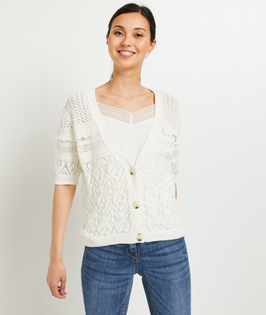 GIlet ajouré femme ECRU