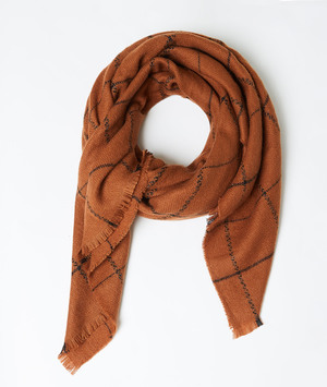 Echarpe à carreaux femme CAMEL