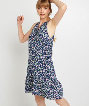 Robe imprimée sans manches femme MARINE