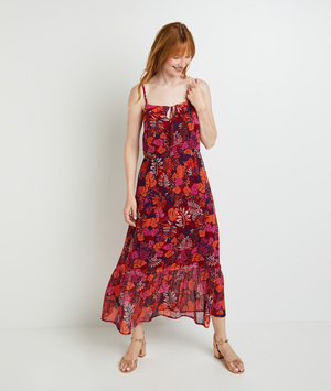 Robe longue à bretelles* ROUGE