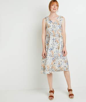 Robe imprimée femme ECRU