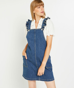 Robe denim à bretelles femme MARINE