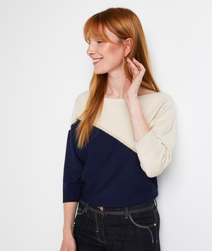 Pull bi color femme MARINE