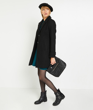 Manteau mi long femme NOIR