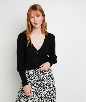 Gilet côtelé femme NOIR