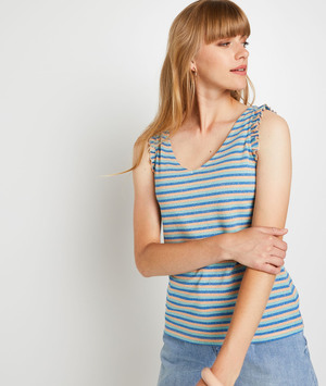 Débardeur rayé femme BLEU