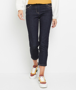 Jean slim raccourci femme BRUT