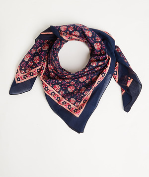 Foulard carré imprimé femme MARINE