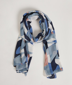 Foulard imprimé géométrique femme BLEU