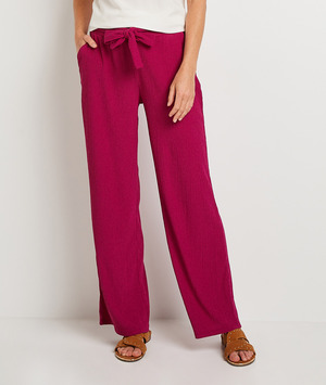 Pantalon uni droit femme FUSHIA