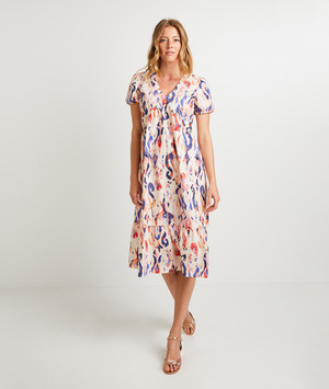 Robe longue imprimée femme ROSE