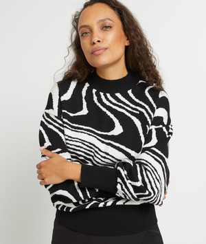 Pull col montant femme NOIR