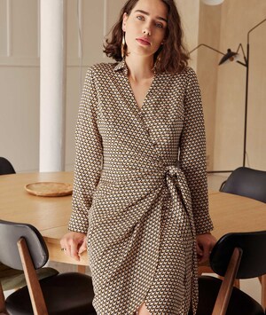 Robe portefeuille satinée femme SAFRAN