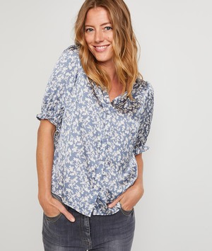 Chemise imprimée femme BLEU