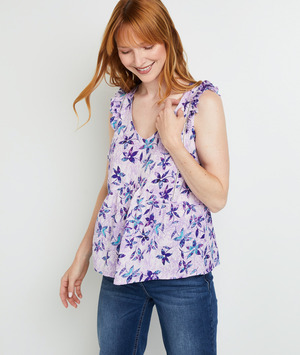 Blouse imprimée femme VIOLET CLAIR