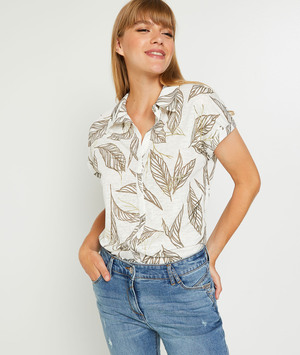 T-shirt manches courtes femme BLANC CASSE